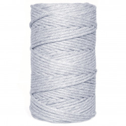 Cotton cord for macrames - grey, 2 mm, 100 g, 60 m