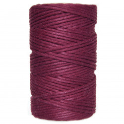 Cotton cord for macrames - bordeaux, 2 mm, 100 g, 60 m