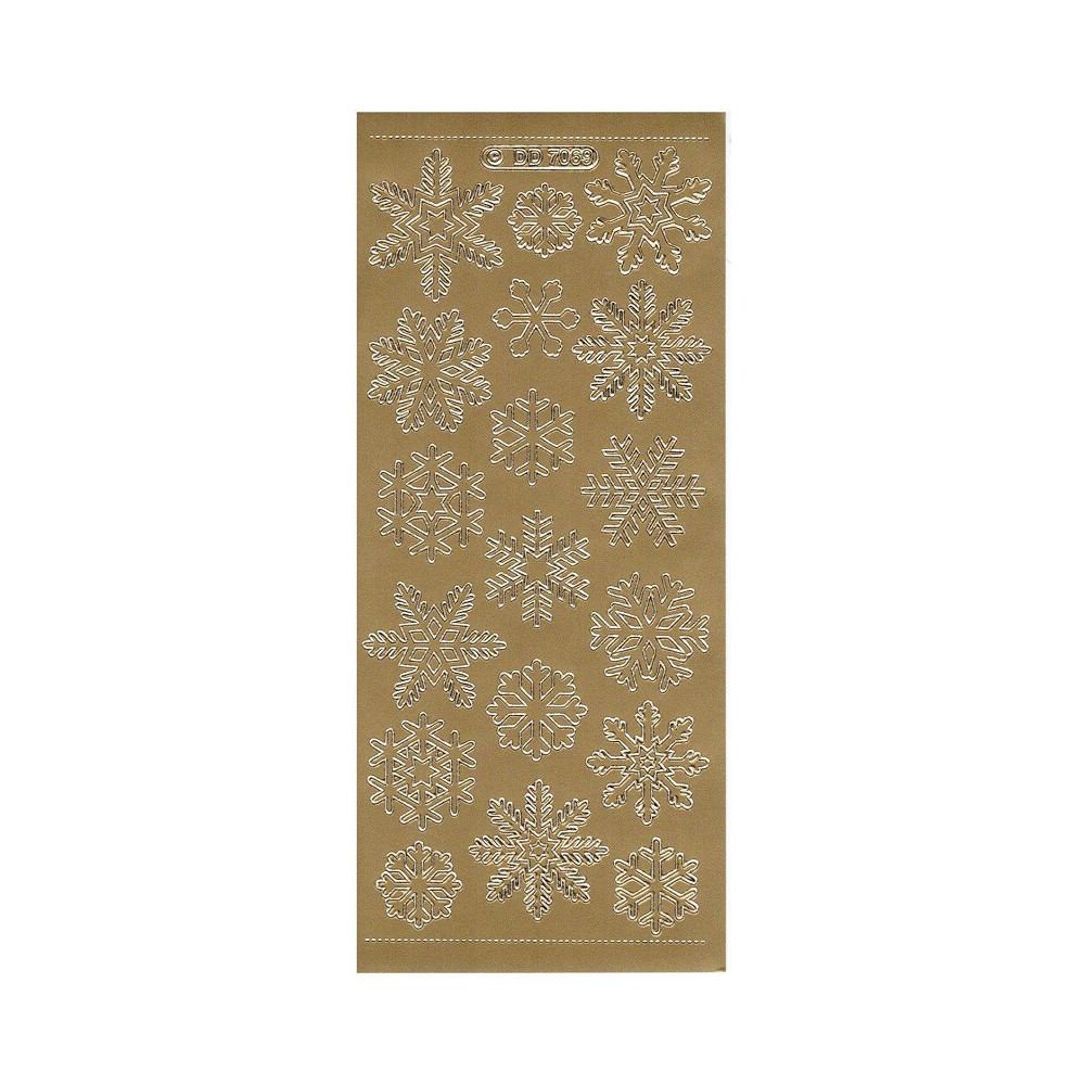 Stickersy, naklejki ażurowe - Śnieżynki, złote