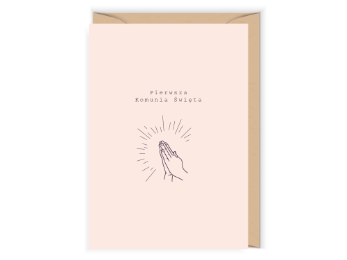 Greeting card - Cudowianki - I Komunia Święta Minimalistyczna, 12 x 17 cm