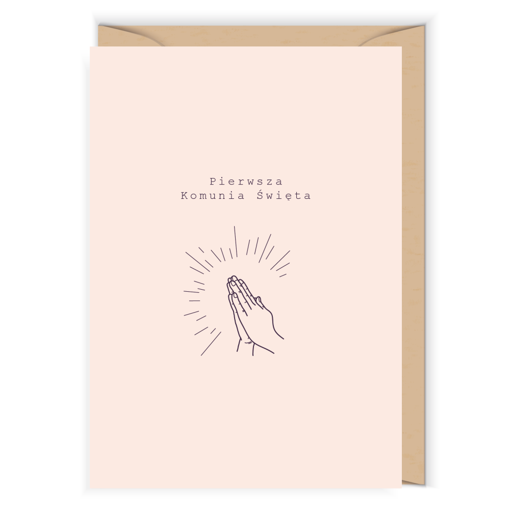 Greeting card - Cudowianki - I Komunia Święta Minimalistyczna, 12 x 17 cm