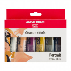 Set of acrylic paints in tubes - Amsterdam - Portrait, 6 colors x 20 ml