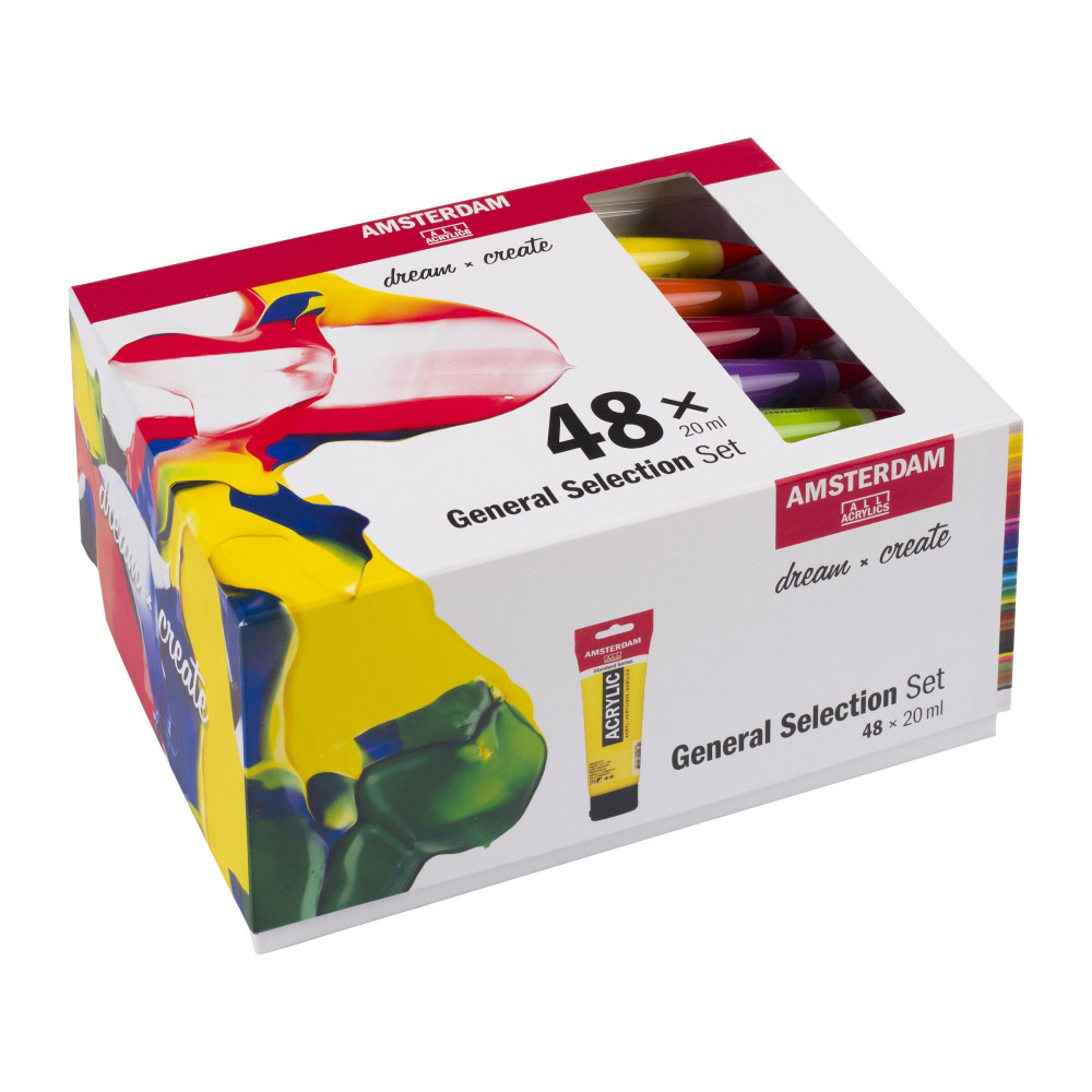 Zestaw farb akrylowych w tubkach - Amsterdam - 48 kolorów x 20 ml