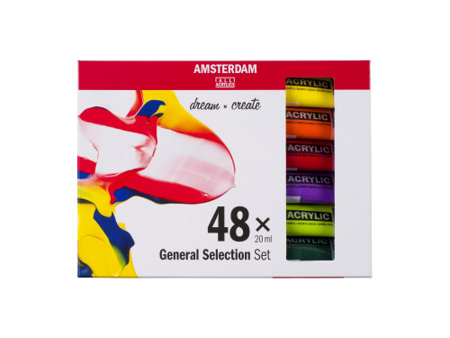 Set of acrylic paints in tubes - Amsterdam - 48 colors x 20 ml