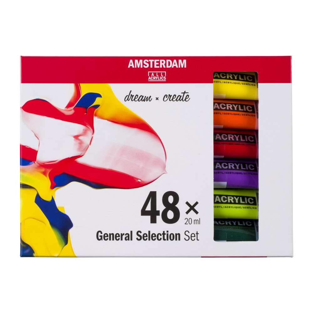 Set of acrylic paints in tubes - Amsterdam - 48 colors x 20 ml