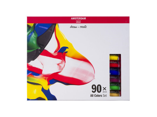 Set of acrylic paints in tubes - Amsterdam - 90 colors x 20 ml