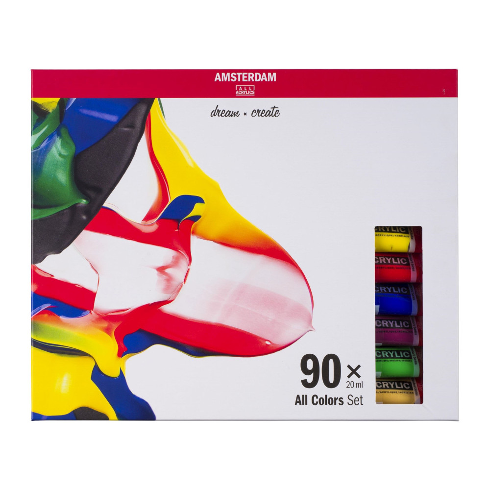 Set of acrylic paints in tubes - Amsterdam - 90 colors x 20 ml