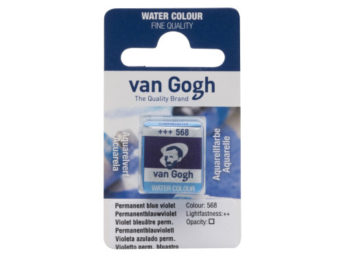 Farba akwarelowa w kostce - Van Gogh - 568 Permanent Blue Violet