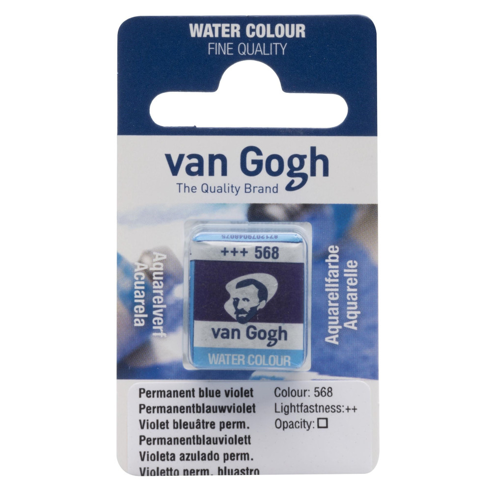 Farba akwarelowa w kostce - Van Gogh - 568 Permanent Blue Violet