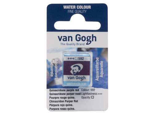 Farba akwarelowa w kostce - Van Gogh - 592 Quinacridone Purple Red