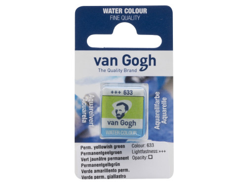 Farba akwarelowa w kostce - Van Gogh - 633 Permanent Yellowish Green