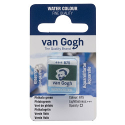 Farba akwarelowa w kostce - Van Gogh - 675 Phthalo Green