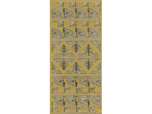 Stickersy, naklejki ażurowe - Narożniki, złote