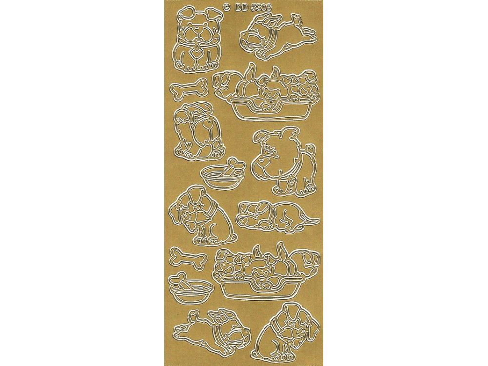 Stickers - Dog 5306 Gold