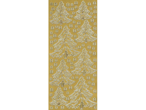 Stickersy, naklejki ażurowe - Choinki, złote