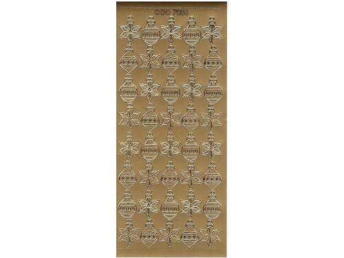 Stickersy, naklejki ażurowe - Bombki, złote