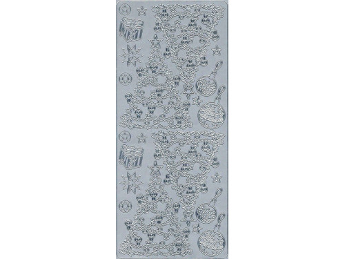 Stickersy, naklejki ażurowe - Choinki, srebrne