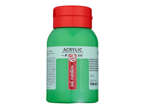 Acrylic paint - Talens Art Creation - Permanent Green Light, 750 ml
