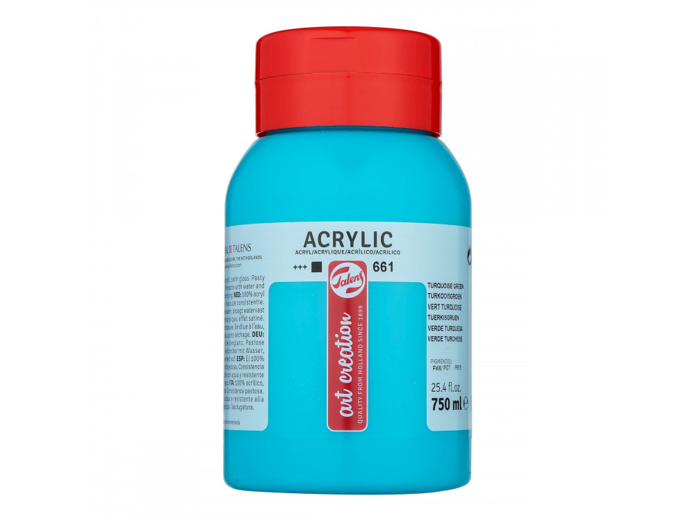Acrylic paint - Talens Art Creation - Turquoise Green, 750 ml