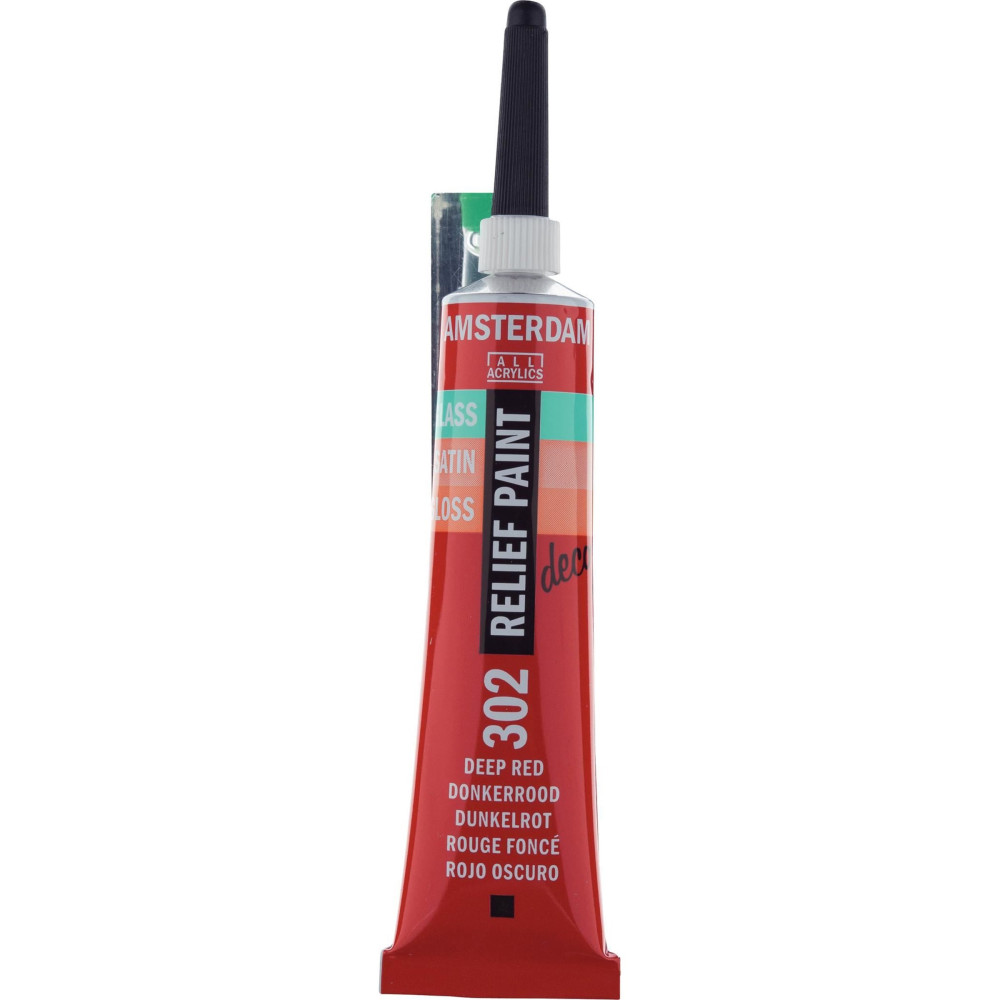 Konturówka do szkła Relief - Amsterdam - Deep Red, 20 ml