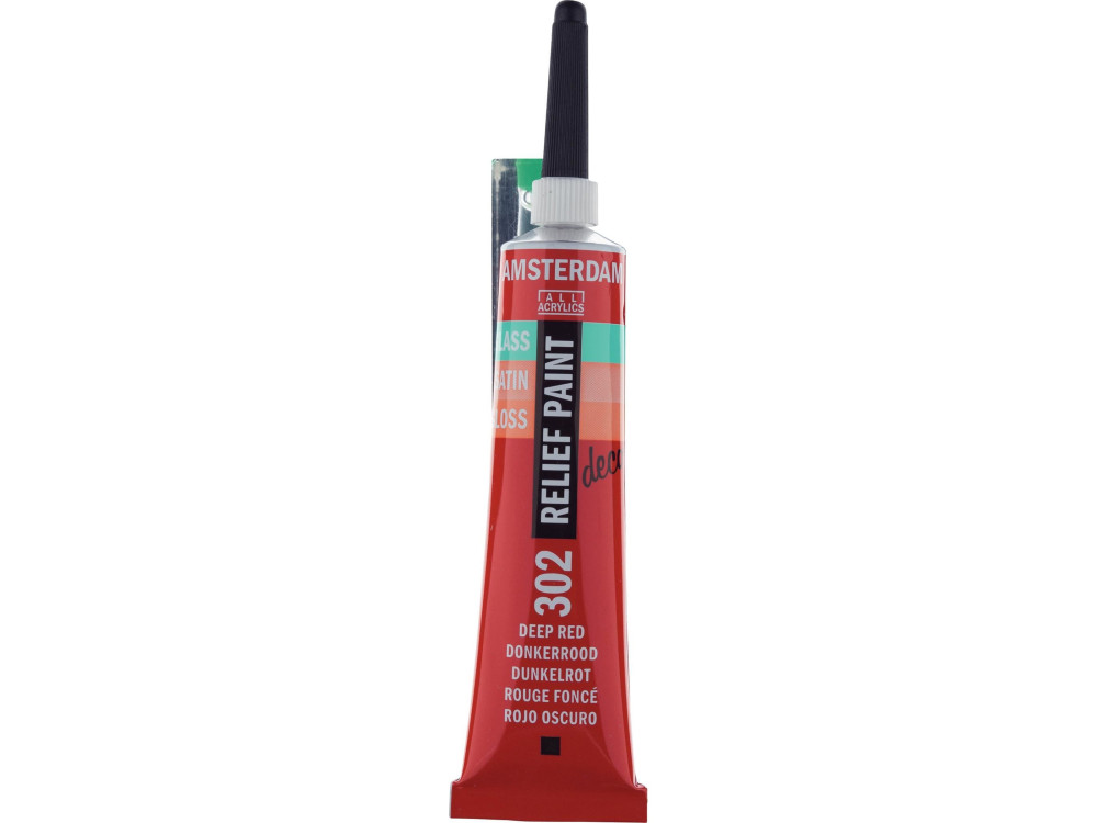 Relief glass paint tube - Amsterdam - Deep Red, 20 ml