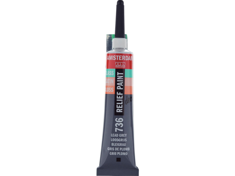 Relief glass paint tube - Amsterdam - Lead Grey, 20 ml