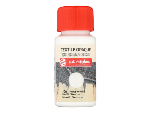 Farba do tkanin ciemnych Textile Opaque - Talens Art Creation - Pure White, 50 ml