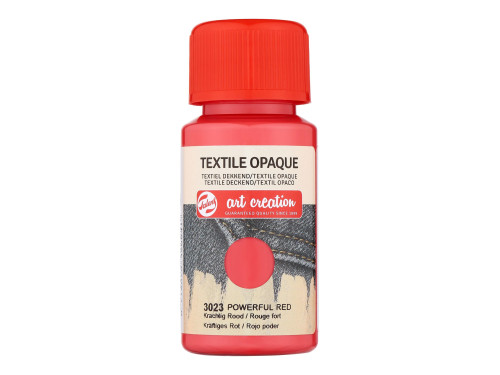 Farba do tkanin ciemnych Textile Opaque - Talens Art Creation - Powerful Red, 50 ml