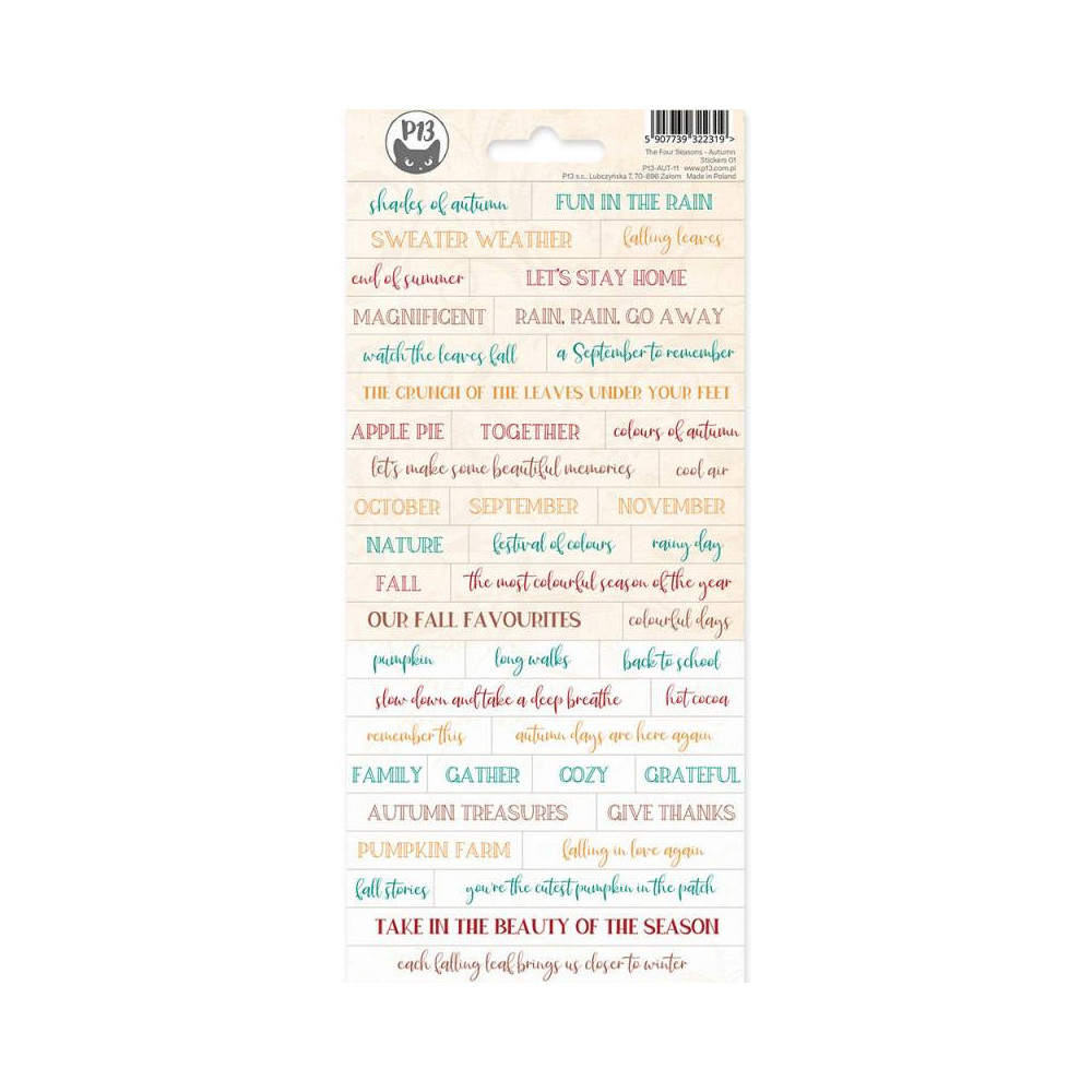 Set of stickers 10,5 x 23 cm - Piątek Trzynastego - The Four Seasons Autumn 01