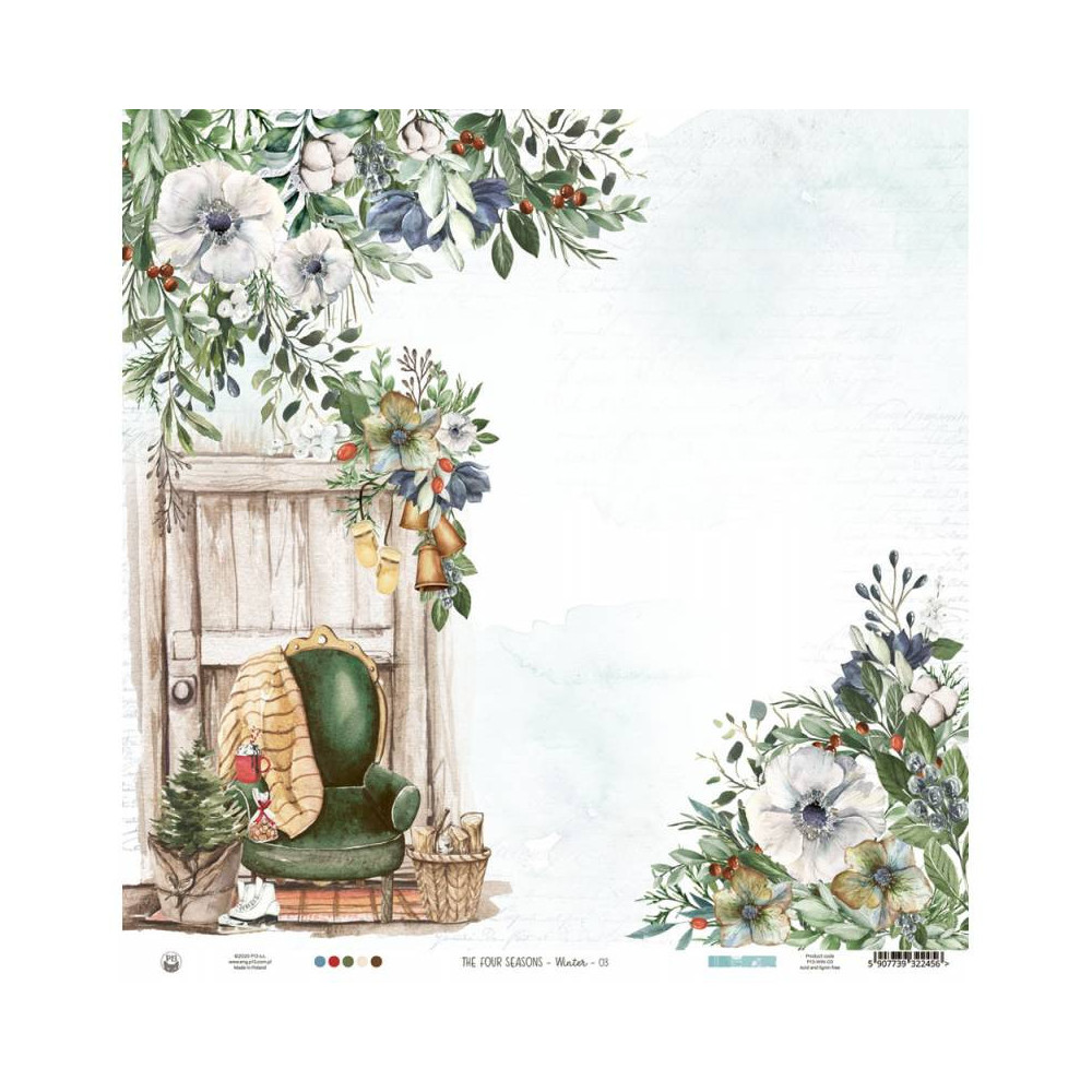 Scrapbooking paper 30,5 x 30,5 cm - Piątek Trzynastego - The Four Seasons Winter 03