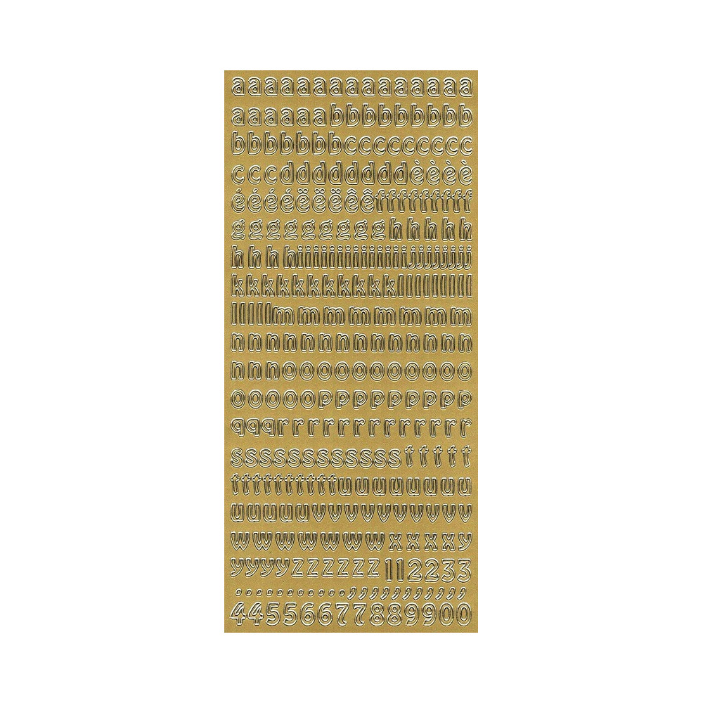 Stickers - Alphabet (lower case)  268 Gold