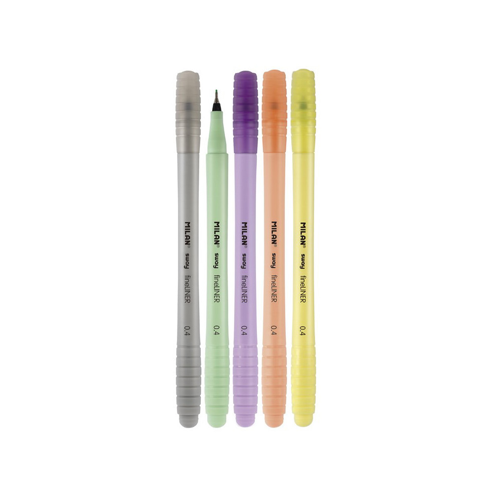 Set of fine-tip fibrepens - Milan - 5 colors