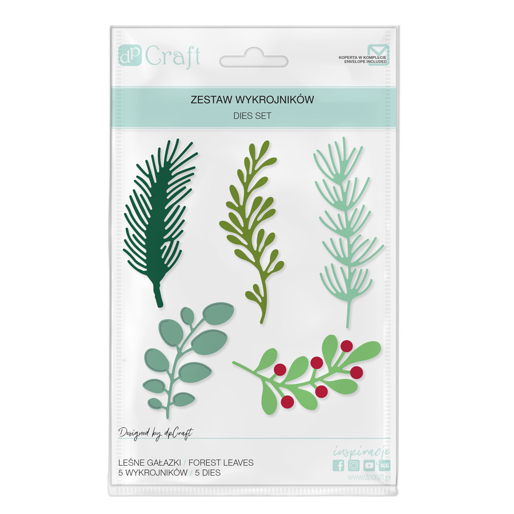 Set of cutting dies - DpCraft - Forest leaves, 5 pcs.
