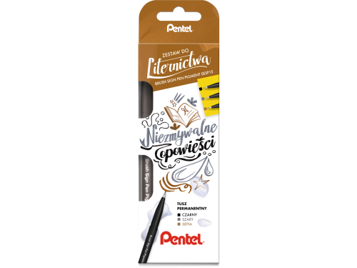 Set of lettering Brush Sign Pen - Pentel - 3 pcs.