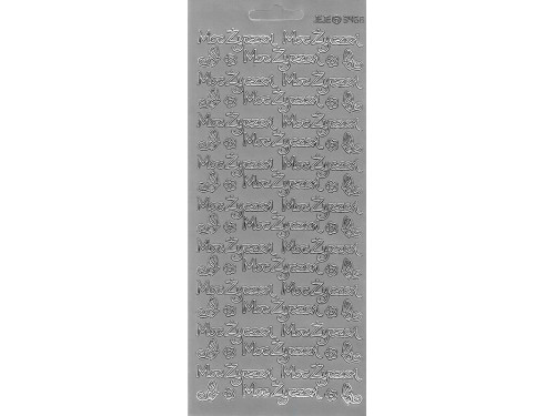 Stickersy, naklejki ażurowe - Moc Życzeń, srebrne