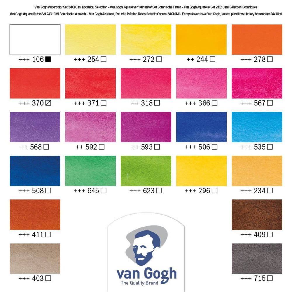 Watercolor paints pocket box - Van Gogh - Botanical Selection, 24 colors