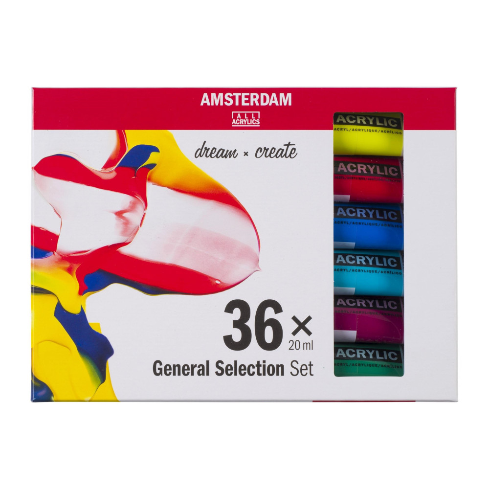 Zestaw farb akrylowych w tubkach - Amsterdam - 36 kolorów x 20 ml