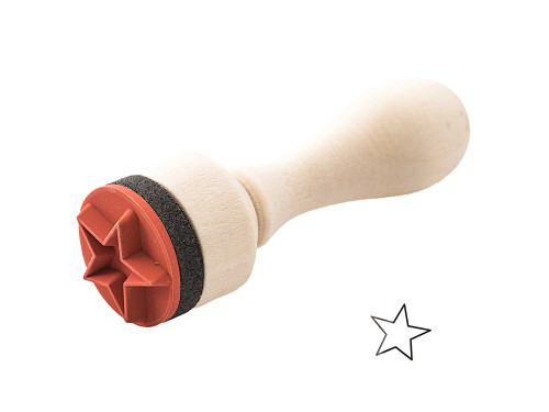 Mini stempel na drewnianym gryfie - Rico Design - Gwiazdka