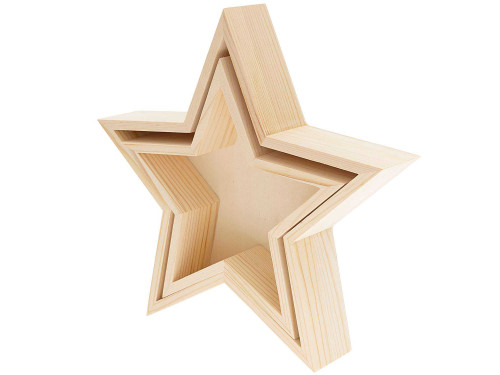 Zestaw drewnianych gwiazdek - Rico Design - 2 szt.