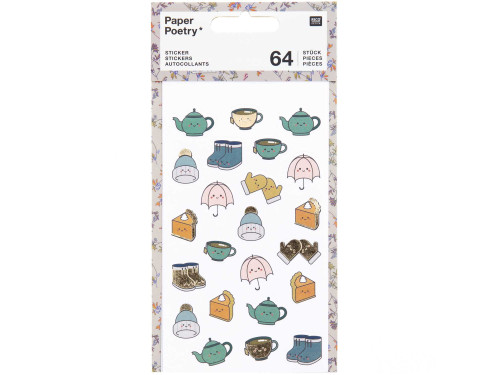 Stickers - Paper Poetry - fall motifs, 64 pcs.