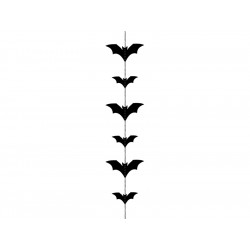 Paper garland Bats - black, 1,5 m