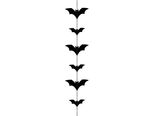 Paper garland Bats - black, 1,5 m