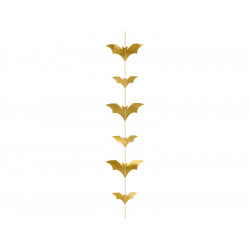 Paper garland Bats - gold, 1,5 m