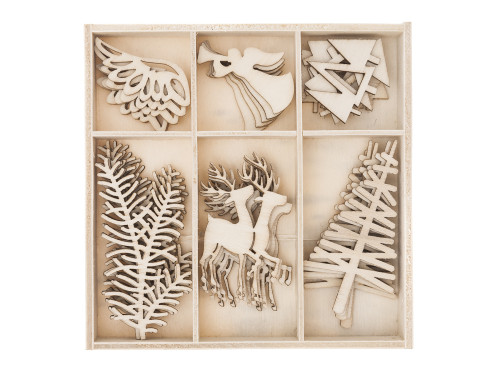 Wooden shapes - DpCraft - Christmas 4, 30 pcs.