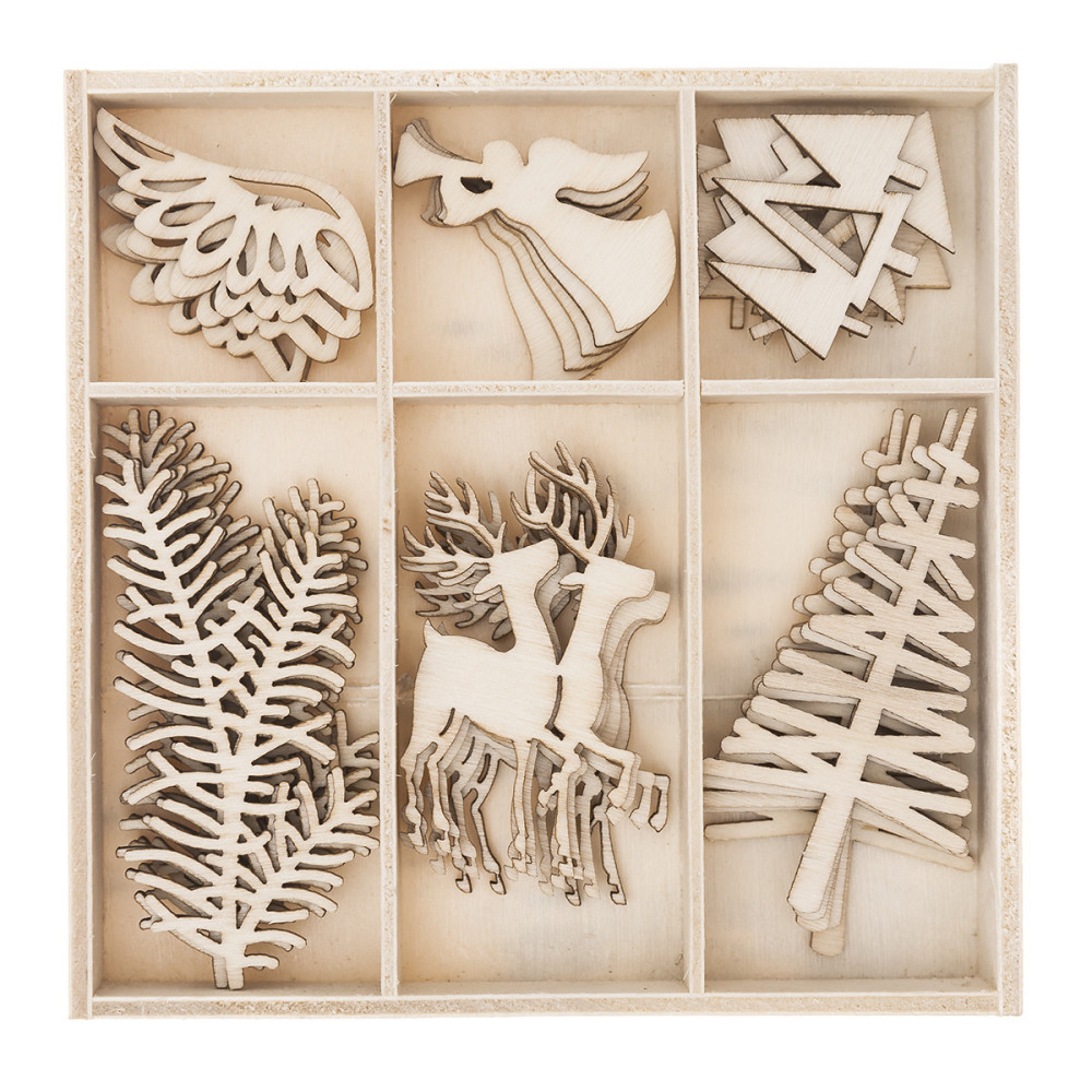 Wooden shapes - DpCraft - Christmas 4, 30 pcs.