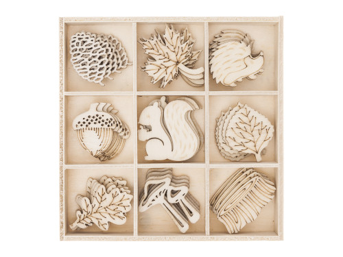 Wooden shapes - DpCraft - Autumn, 45 pcs.