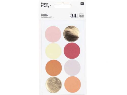 Naklejki - Paper Poetry - odcienie pomarańczowego, 34 szt.