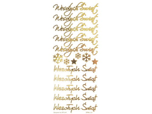 Stickers - DpCraft - Wesołych Świąt, 16 pcs.