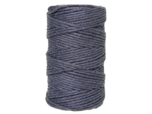 Cotton cord for macrames - anthracite, 2 mm, 100 g, 60 m