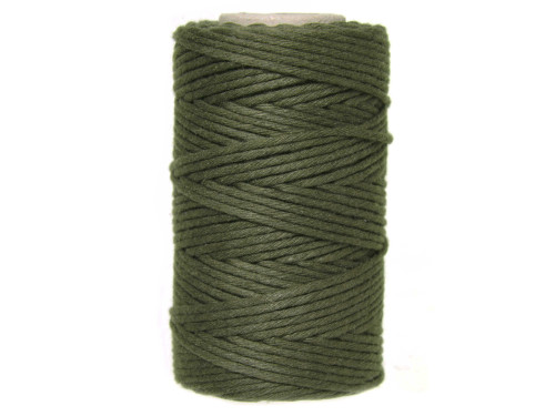Sznurek bawełniany do makramy - oliwkowy, 2 mm, 100 g, 60 m